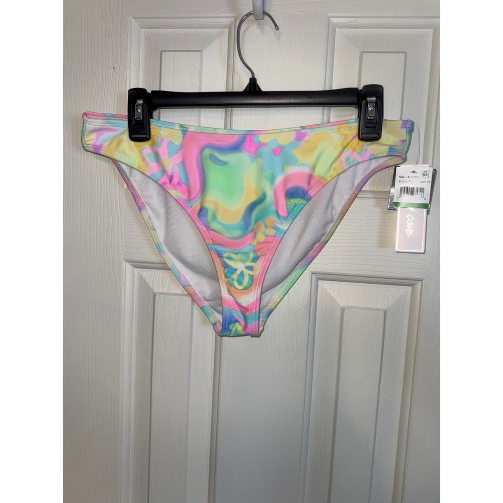 Salt &‎ Cove Floral Bikini Bottoms Pastel Multicolor Swimsuit L